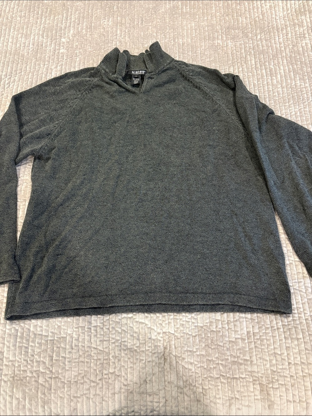 NAUTICA Men's Charcoal Quarter-Zip Turtleneck Sweater